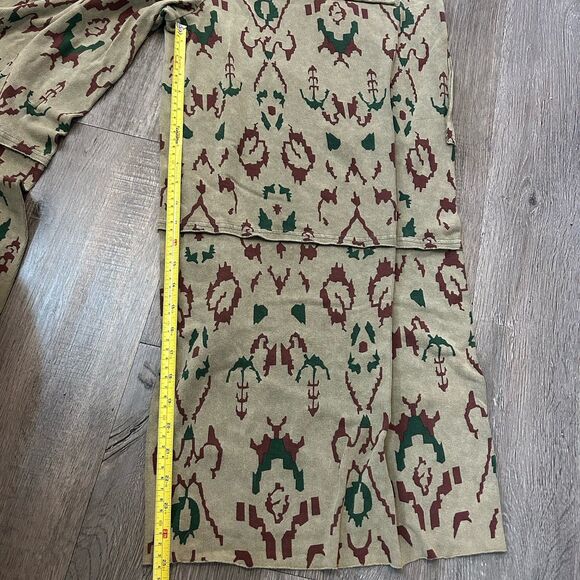 Easel Women’s Size Large Extra Wide Leg Pants Pull On Cargo Beige Red Green - Picture 8 of 10